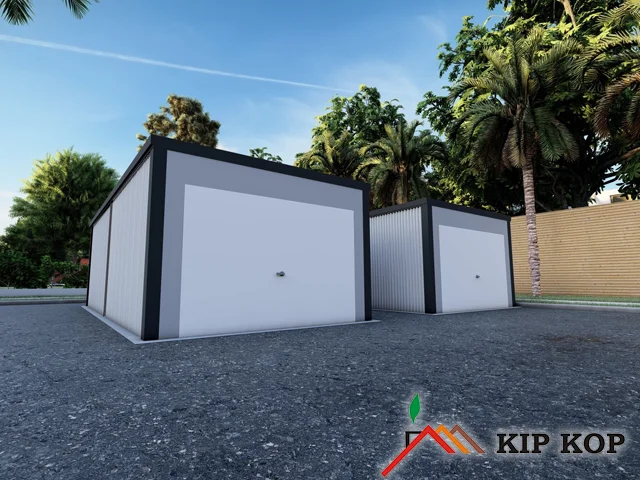 MONTAŽNA GARAŽA BREZ IZOLACIJE IZ KOVINSKE PLOČEVINE 6X3 m SREBRNA RAL 9006