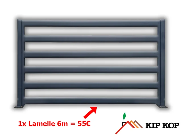ALUMINIUM LAMELLEN-ZAUN PROFIL 100X20 mm