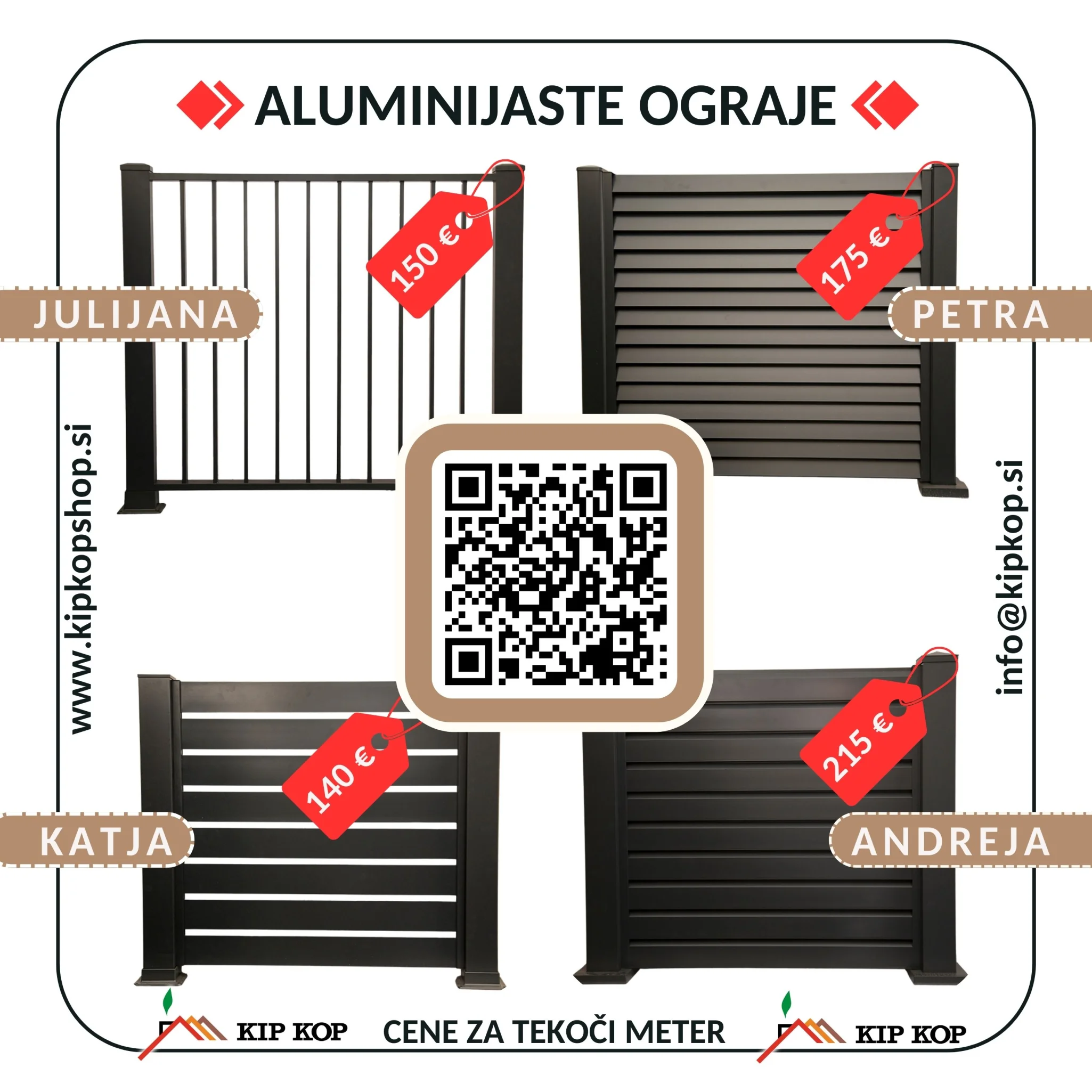 dvoriščne ograje cenik